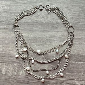 Avery Pearl and Chain Necklace